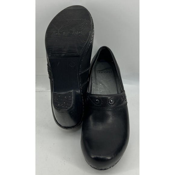 Dansko Riki Black Leather Slip On Clog Studded Strap Women's Size 37 US 7 - Picture 5 of 5